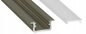 Profil aluminowy wpuszczany B 1m Inox z kloszem