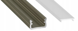Profil aluminowy płaski A 1m Inox z kloszem