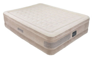 Materac dmuchany welurowy do spania 152x203x46