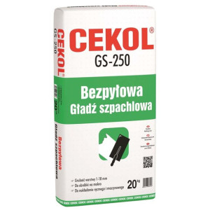 Cekol Bezpyłowa gładź szpachlowa GS 250 20 kg