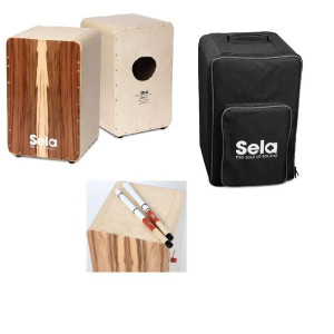 Sela SE 002A CaSela Satin Nut - Profesjonalny Cajon BUNDLE 2