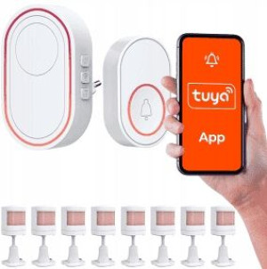 Bezprzewodowy alarm Wi-Fi Tuya 8 czujników ruchu