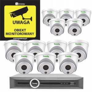 Zestaw 12 kamer do monitoringu + Rejestrator