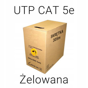 Kabel Skrętka Utp Cat 5e Cca Żelowany - 305m