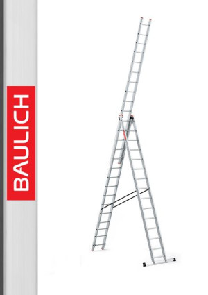 DRABINA aluminiowa 3x15 BAULICH 150 kg +HAK gratis