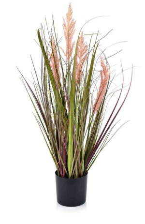Lumarko Kwiat Sztuczny Trawa Różowa W Doniczce H75cm