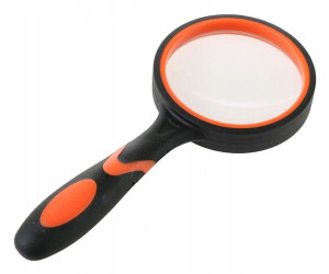 LUPA RĘCZNA szkło powiększające 65 mm gumowa 6805