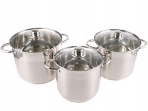 GARNKI 6el ZESTAW DUŻE 17/20/23l stockpot 7352