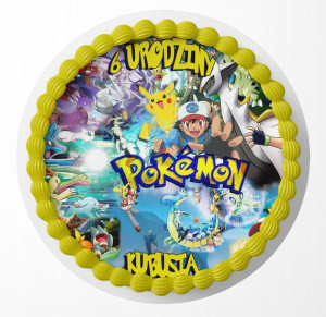 Opłatek Na Tort 21cm - Pokemon Pika-chu + Gratis