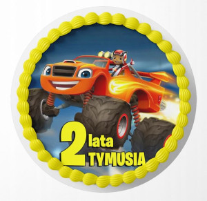 Opłatek Na Tort 21cm - Blaze Auta Wybór + Gratis