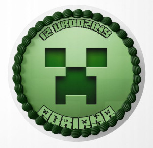 Opłatek Na Tort 21cm - Mine-craft Gra + Gratis!