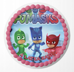 Opłatek Na Tort 22cm - Pidżamersi Pjmasks + Gratis