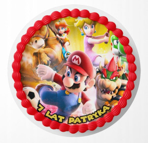 Opłatek Na Tort 22cm - Super Mario Bros + Gratis