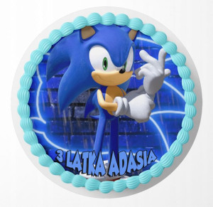 Opłatek Na Tort 22cm - Sonic Gra Wzory + Gratis