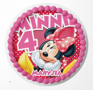 Opłatek Na Tort 23cm - Myszka Minnie Mini + Gratis