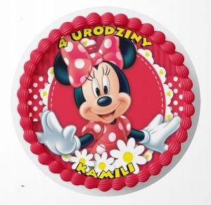 Opłatek Na Tort 23cm - Myszka Minnie Mini + Gratis