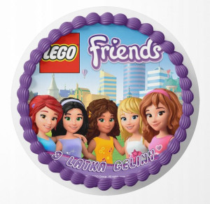 Opłatek Na Tort 24cm - Lego Friends Wybór + Gratis