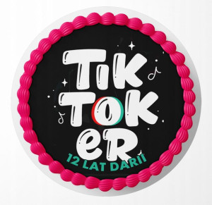 Opłatek Na Tort 24cm - Tik Tok Wybór + Gratis