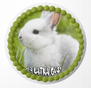 Opłatek Na Tort 24cm - Słodki Króliczek + Gratis