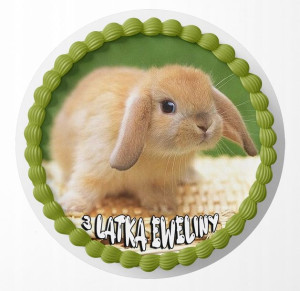 Opłatek Na Tort 24cm - Słodki Króliczek + Gratis