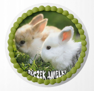 Opłatek Na Tort 24cm - Słodki Króliczek + Gratis