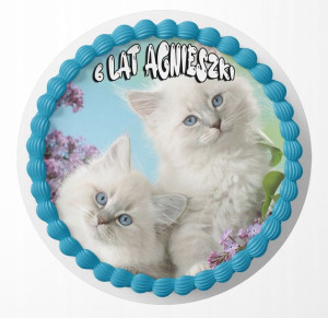 Opłatek Na Tort 24cm - Słodki Kotek Kot + Gratis