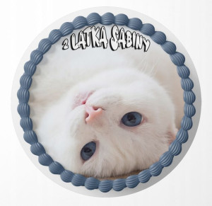 Opłatek Na Tort 24cm - Słodki Kotek Kot + Gratis