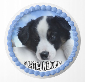 Opłatek Na Tort 24cm - Słodki Piesek Pies + Gratis