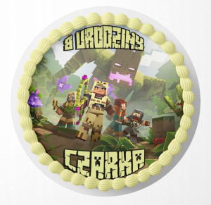 Opłatek Na Tort 24cm - Minecraft Gra + Gratis!