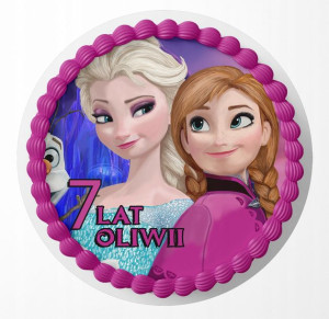Opłatek Na Tort 24cm - Kraina Lodu + Gratis!