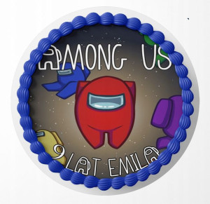 Opłatek Na Tort 24cm - Amomg Uss Gry + Gratis!