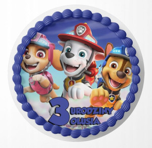 Opłatek Na Tort 24cm - Psi Patrol Marshall +gratis