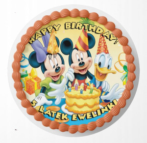 Opłatek Na Tort 25cm - Myszka Mickey Miki + Gratis