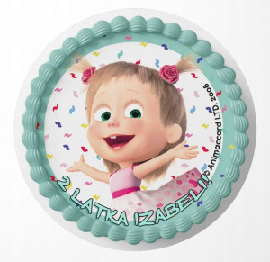 Opłatek Na Tort 25cm - Masha Niedźwiedź + Gratis