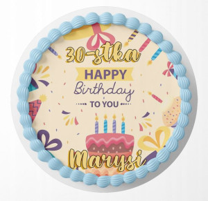 Opłatek Na Tort 25cm - Happy Birthday 30stka +