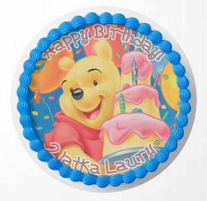Opłatek Na Tort 25cm - Kubuś Puchatek + Gratis