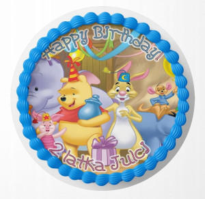 Opłatek Na Tort 25cm - Kubuś Puchatek + Gratis