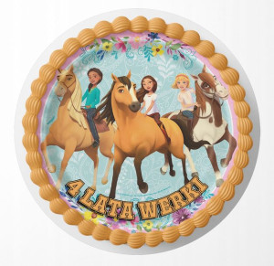 Opłatek Na Tort 25cm - Mustang Duch Wolności Koń +