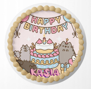 Opłatek Na Tort 27cm - Pusheen Kot Wybór + Gratis