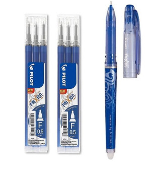 Pióro Pilot Frixion 0,5 Niebieskie + 2X Wklady Frixion 0,5 Niebieskie /3Szt