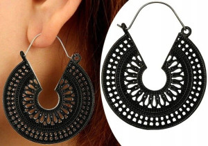 kolczyki punkowe vintage boho etniczne okrągłe
