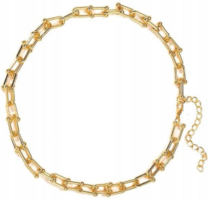 naszyjnik choker złoty punk łańcuch retro chain