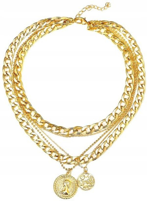 modny naszyjnik damski multi choker łańcuch