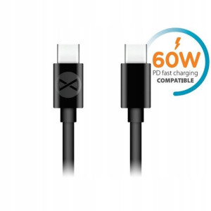 Kabel USB C - USB C TypC 1m 3A czarny FOREVER