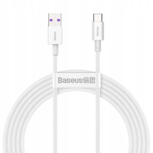 Kabel USB - USB-C 2m 66W biały Baseus