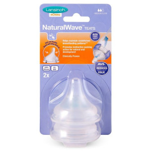 Smoczek Do Karmienia Natural Wave O Średnim Przepływie M (2 Szt) Lansinoh