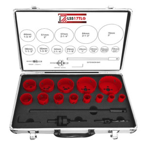 Zestaw otwornic 19-76 mm HSS LSS17TLG otwornice