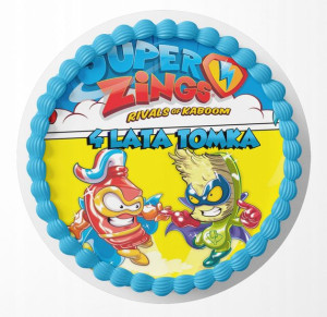 Opłatek Na Tort 27cm - Super Zings Wzory + Gratis