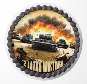 Opłatek Na Tort 27cm - Wot Czołgi Czołg + Gratis