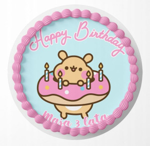 Opłatek Na Tort 28cm - Happy Birthday Słodkie +